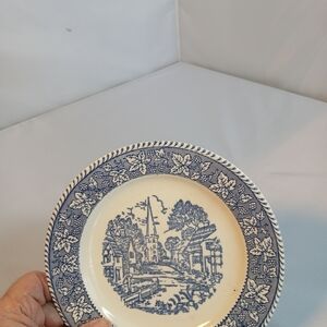 Shakespeare Blue and White Ceramic Bread Plate